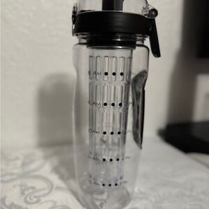 Clear Infuser Water Bottle with Black Lid